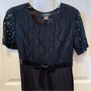 XTRMZ vintage evening cocktail dress satin lace crinkle skirt fall wedding